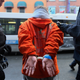 A demonstrator is arrested by police during the annual anti-police brutality march in Montreal, on Mar. 15, 2013.